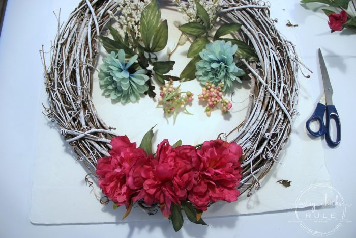 "Spring Has Sprung" SIMPLE Spring Floral Wreath! artsychicksrule.com #springfloralwreath #springwreath #diywreath #springhassprung #springquotes #springdecor