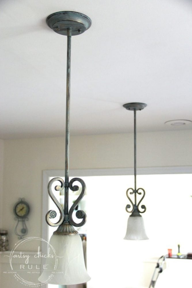 How To Paint Light Fixtures Update Without Taking Them Down Artsy Chicks Rule