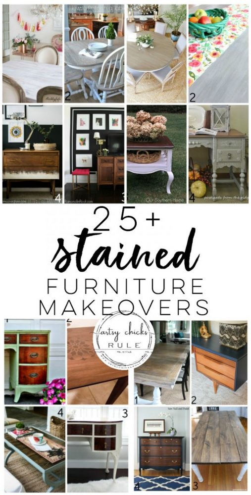 25+ Beautiful Stained Furniture Makeovers! TONS of Inspiration! artsychicksrule.com #stainedfurniture #furnituremakeovers #javagel #antiquewalnut #stainedfinish #furniturestain #furniturerefinished