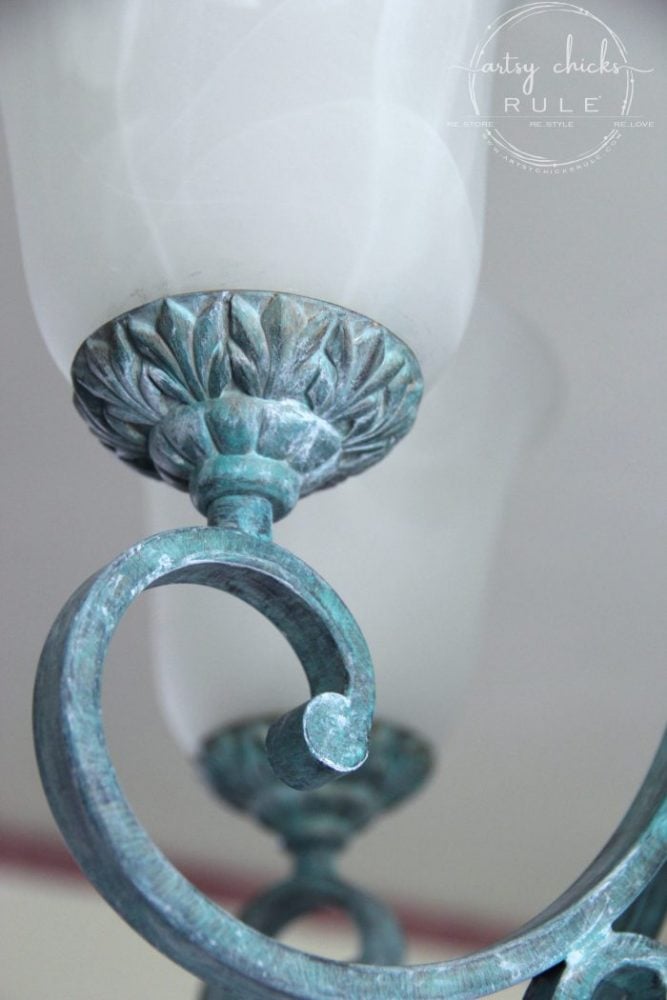 How To Creative Faux Verdigris - SO Simple!! (see the video!) artsychicksrule.com #fauxverdigris #createfauxverdigris #fauxfinishes #gilderspaste #patina 