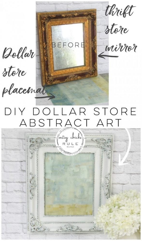 DIY Dollar Store Abstract Art - Easy artwork you can create for your own home decor. Inexpensive DIY home decor for the win! artsychicksrule.com #dollarstorecrafts #dollarstoreprojects #dollarstoreabstractart #diyabstractart #easydiyart #diyart #diyhomedecor 