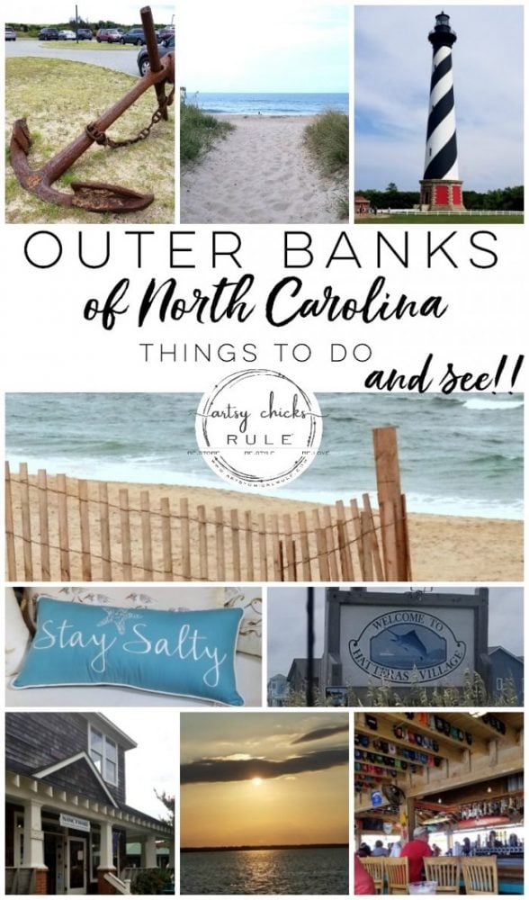 Outer Banks Things To Do (and see!!) Lots of great info for anyone traveling to the OBX! artsychicksrule.com #outerbanks #outerbanksvacation #obx #traveldestinations #travel #visitobx #thingstodoinobx #outerbankstrip #coastaldestinations #coastalvacations #nagshead #hatteras #manteo