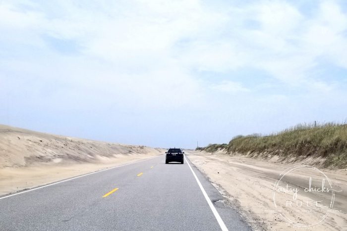 Outer Banks Things To Do (and see!!) the drive to Hatteras artsychicksrule.com #outerbanks #outerbanksvacation #obx #traveldestinations #travel #visitobx #thingstodoinobx #outerbankstrip #coastaldestinations #coastalvacations #nagshead #hatteras #manteo