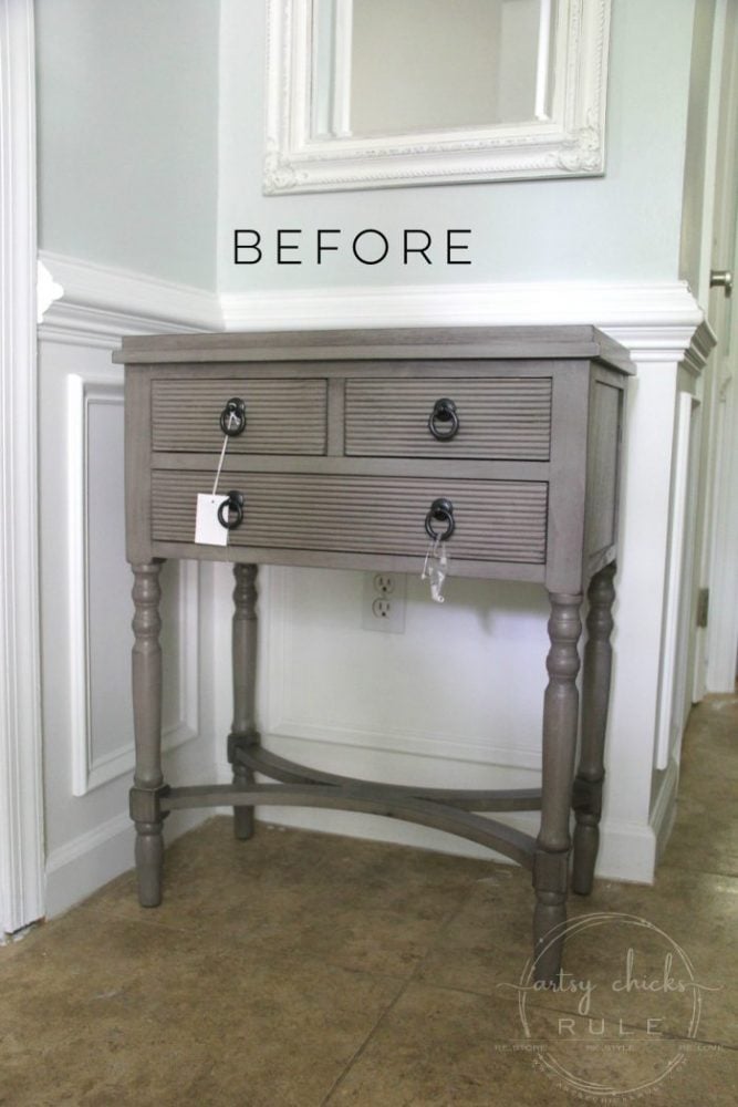 dark gray small table with drawers