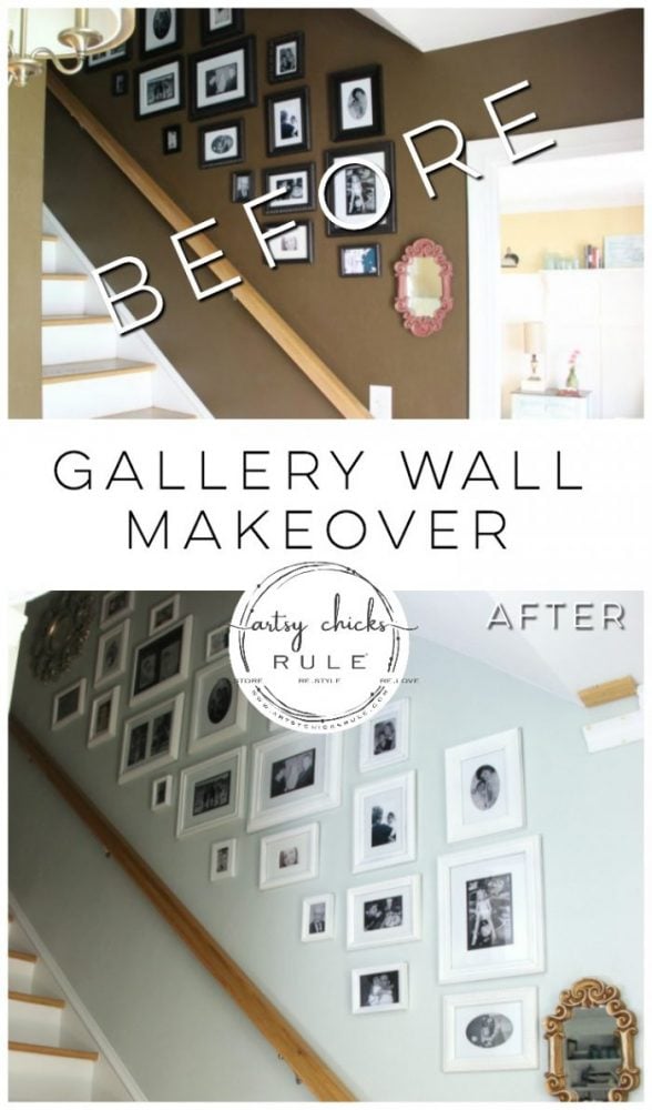 Gallery Wall Update! (budget friendly the first time and even more budget friendly the second!) artsychicksrule.com #gallerywall #thriftydecor #howtohanggallerywall #gallerywalltips #gallerywallideas 