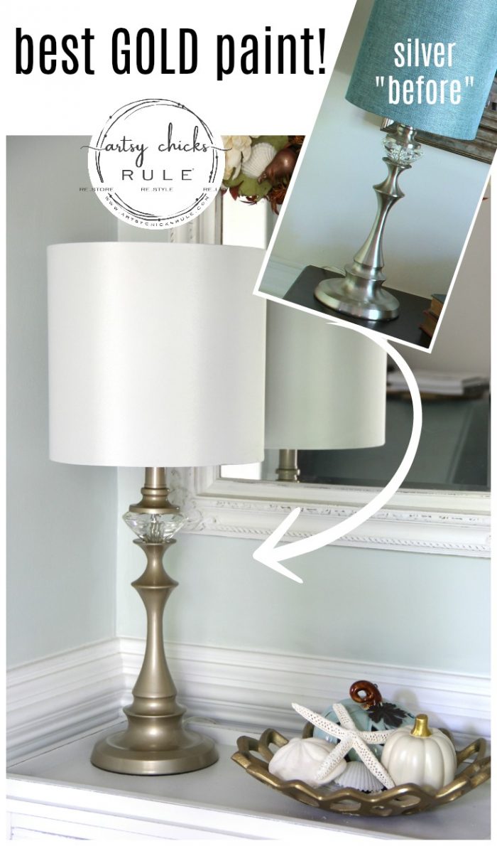 Best Gold Paint and a Simple Lamp Revamp! Artsy Chicks Rule®