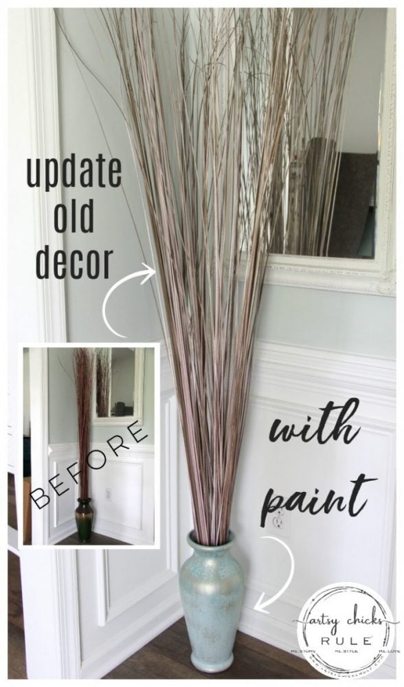 Update OLD Decor....with Paint! SO simple to give your dated decor a brand new look! artsychicksrule.com #updateolddecor #homedecor #painteddecor #updateddecor #painteddecor #decorideas #diydecor 
