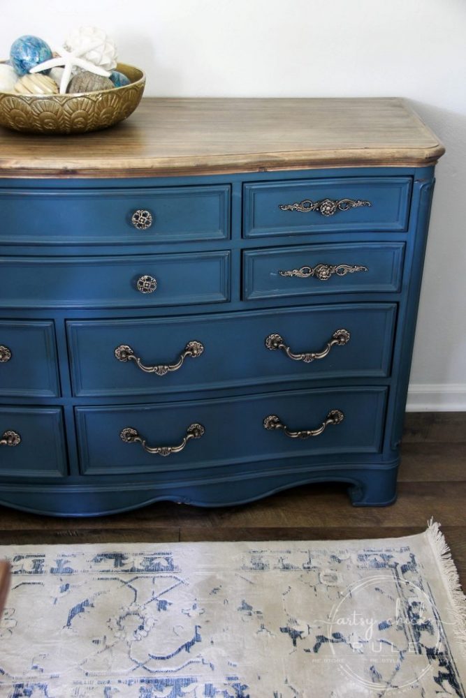 Aubusson Blue Chalk Paint Dresser Makeover Again Artsy