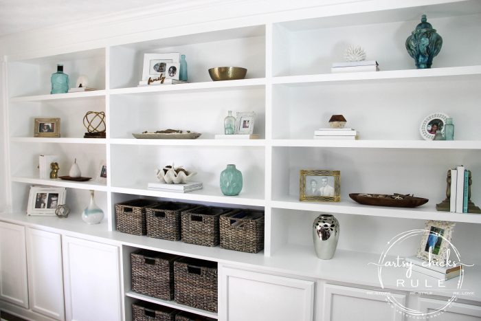 How To Style Shelves (SIMPLE decorating tips anyone can follow!!!!) artsychicksrule.com #stylingshelves #howtodecorateshelves #decoratingshelves #shelfstyle #shelfdecor #bookcasedecor