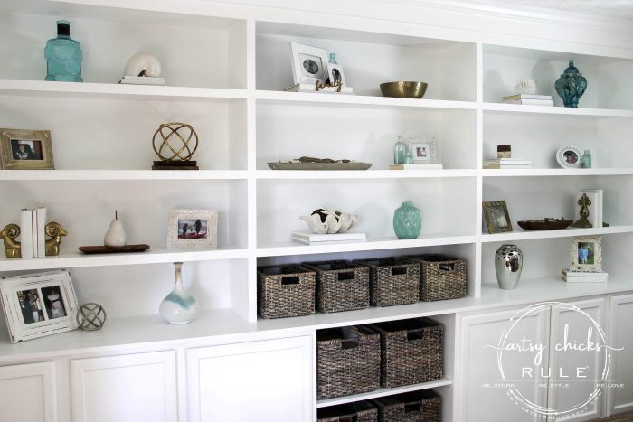 How To Style Shelves (SIMPLE decorating tips anyone can follow!!!!) artsychicksrule.com #stylingshelves #howtodecorateshelves #decoratingshelves #shelfstyle #shelfdecor #bookcasedecor