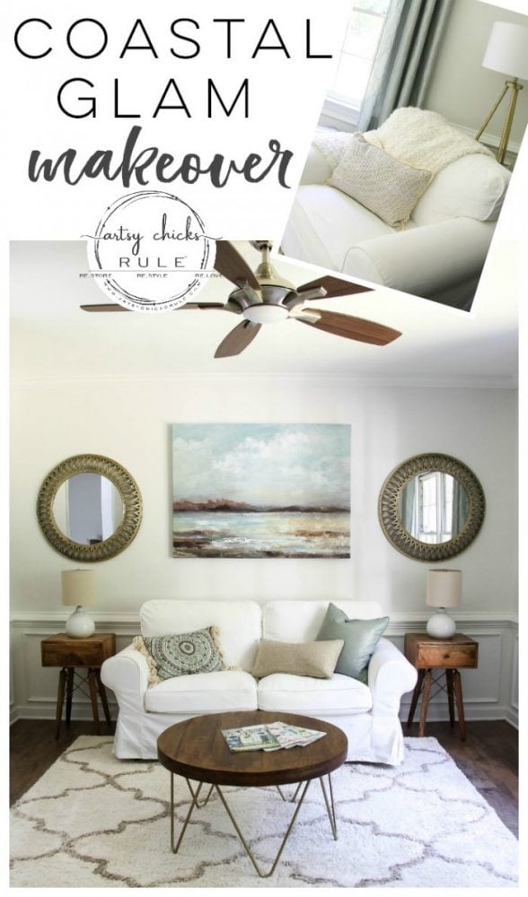 Coastal Glam Morning Room Reveal!!! artsychicksrule.com #coffeeroom #morningroom #keepingroom #coastalglam #coastaldecor #coastalideas #coastalhome #coastalstyle #roommakeover #midcenturymodern #mcm 