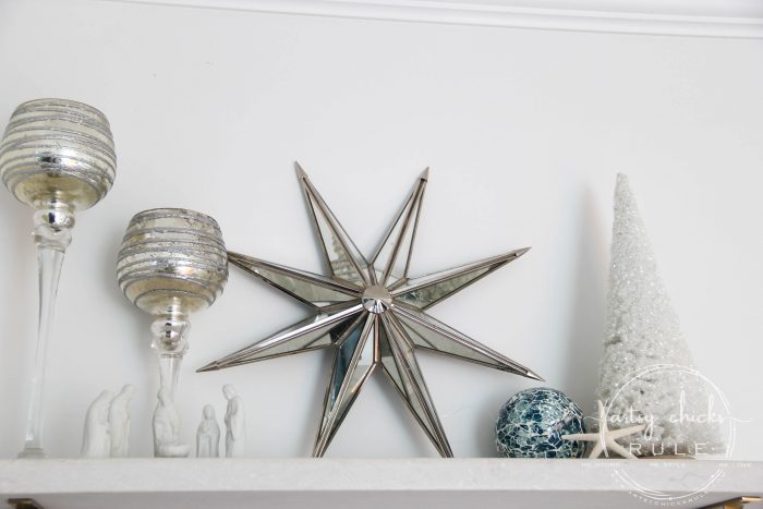 Recreate this magical look with an all white Christmas tree...coastal morning room and coffee bar decor! artsychicksrule.com #Christmasdecor #holidaydecor #allwhiteChristmastree #Christmastree 