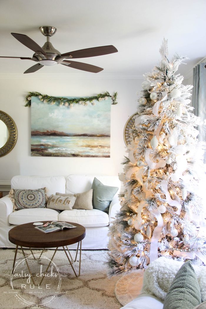 All White Christmas Tree (morning room decor!) - Artsy Chicks Rule®