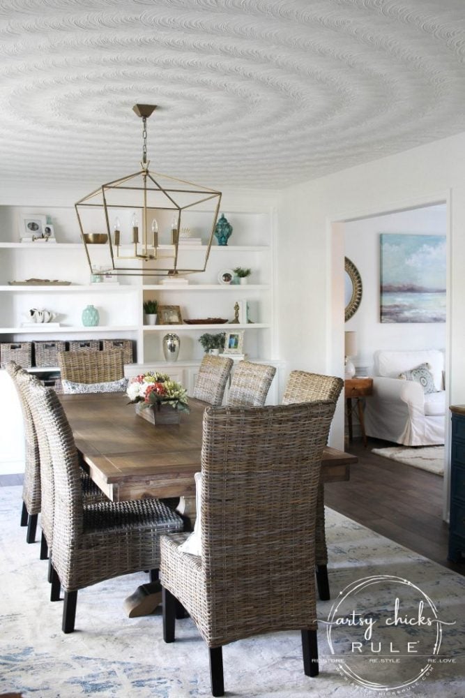 Coastal Dining Room REVEAL!!! - artsychicksrule.com #coastaldecor #coastalstyle #coastaldiningroom #golddecor 