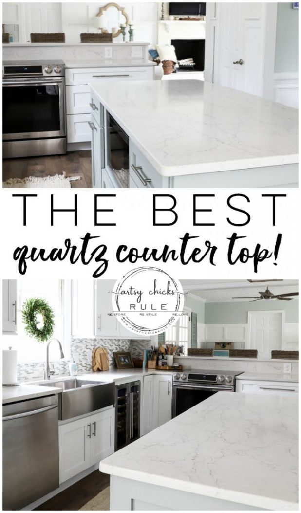 The BEST Quartz ... Period! - artsychicksrule.com #ad #coastalquartz #quartzcountertops #whitecountertopideas #quartzcountertopideas