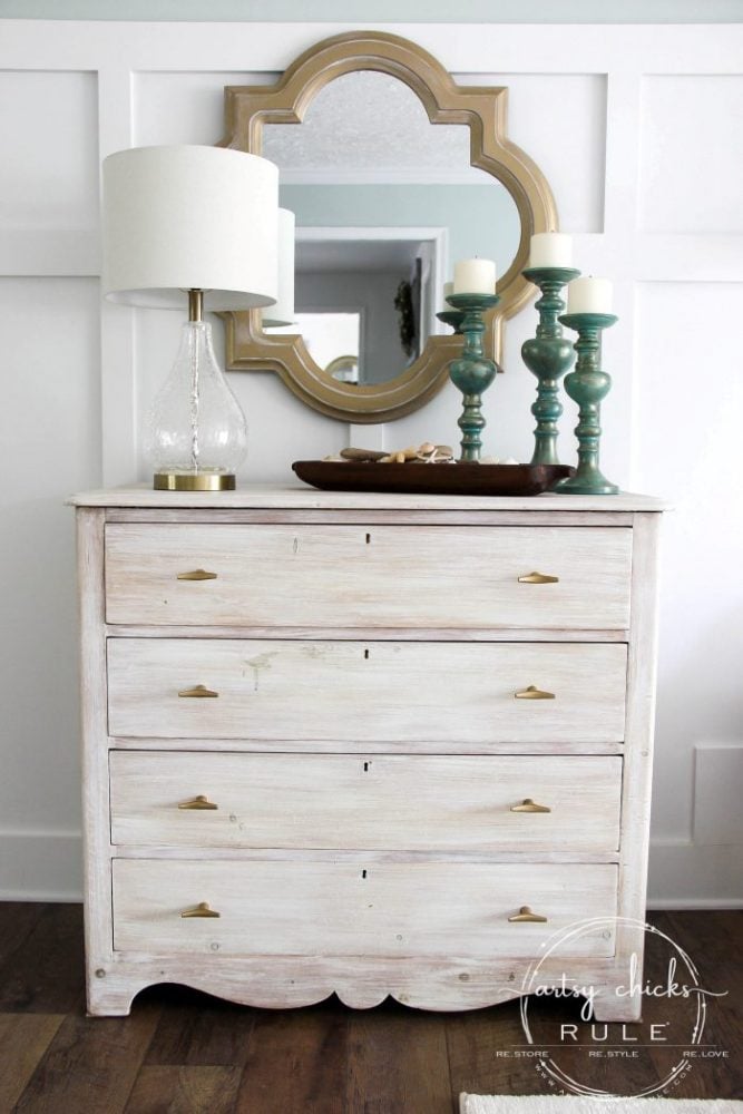 White Stain Dresser So Simple With, How To Paint A Wood Furniture In White