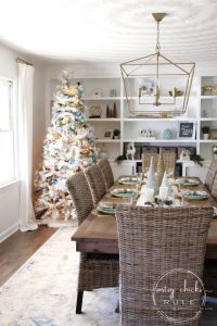 Blue and Gold Christmas Tree (and dining room decor!) - Artsy Chicks Rule®