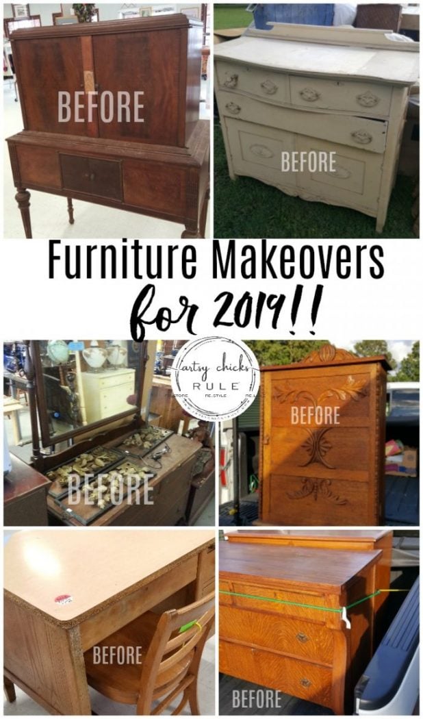 Furniture Makeovers To Come for 2019!!! artsychicskrule.com #furnituremakeovers #paintedfurniture #chalkpaintedfurniture #milkpaintedfurniture