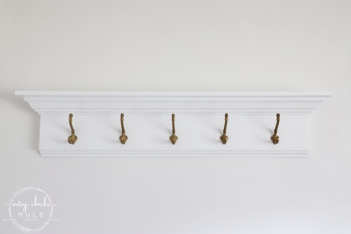 How To Build a DIY Coat Rack (wall mounted and SIMPLE build!!) artsychicksrule.com #diycoatrack #wallrack #wallmountedcoatrack