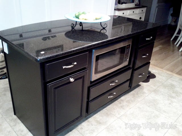 Build your very own DIY KITCHEN ISLAND with big box store cabinets!! Yep! And customize it to your liking and needs! Easier than you think! artsychicksrule.com #diykitchenisland #islandmakeover #blueisland