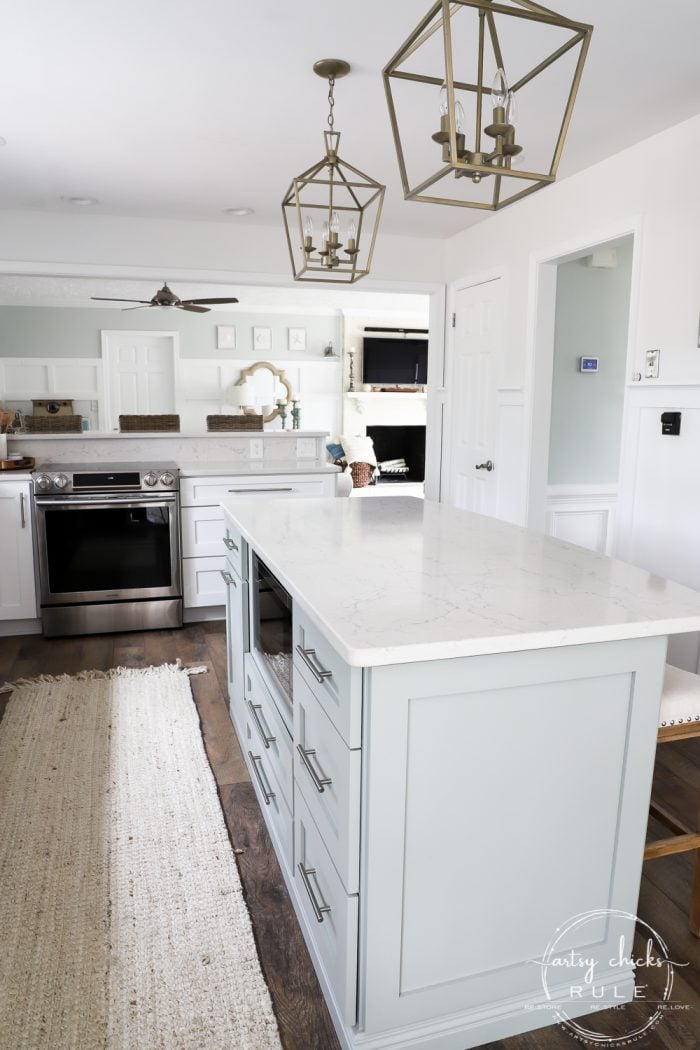 DIY Kitchen Island Makeover (made with big box store cabinets!)