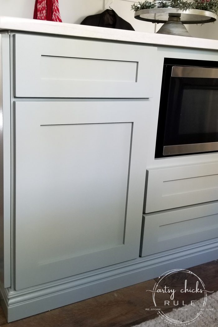 Build your very own DIY KITCHEN ISLAND with big box store cabinets!! Yep! And customize it to your liking and needs! Easier than you think! artsychicksrule.com #diykitchenisland #islandmakeover #blueisland