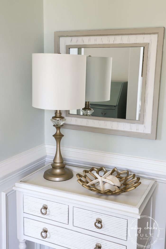 Thrift Store Mirror Makeover (coastal style)