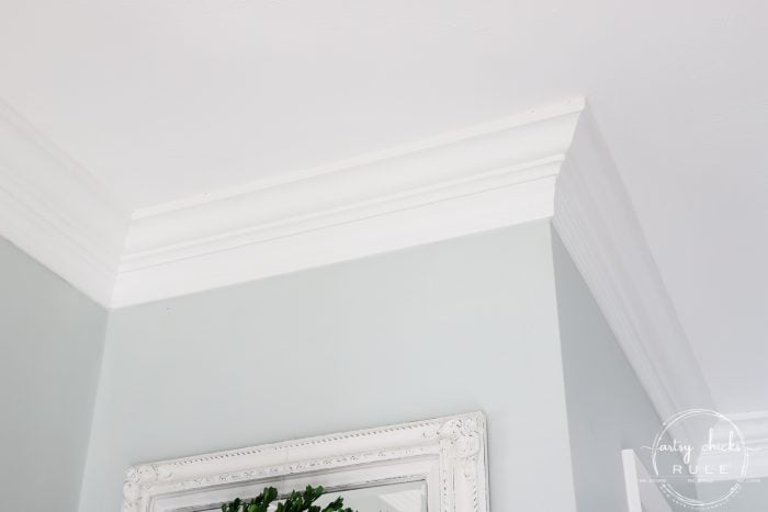 DIY Crown Molding - Deep, custom style look...the easy (and inexpensive) way! artsychicksrule.com #diycrownmolding #diycrownmold #customwoodwork