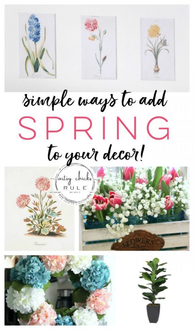 Spring Decorating Ideas That Are Simple To Incorporate!! PLUS sources for all pretty things, spring! Add spring decor to your home decor simply. artsychicksrule.com #springdecorideas #decoratingforspring #springcrafts 