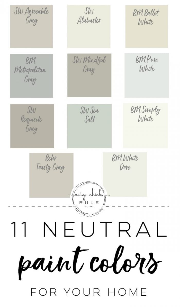 11 Neutral Paint Colors For Your Home - Artsy Chicks Rule®