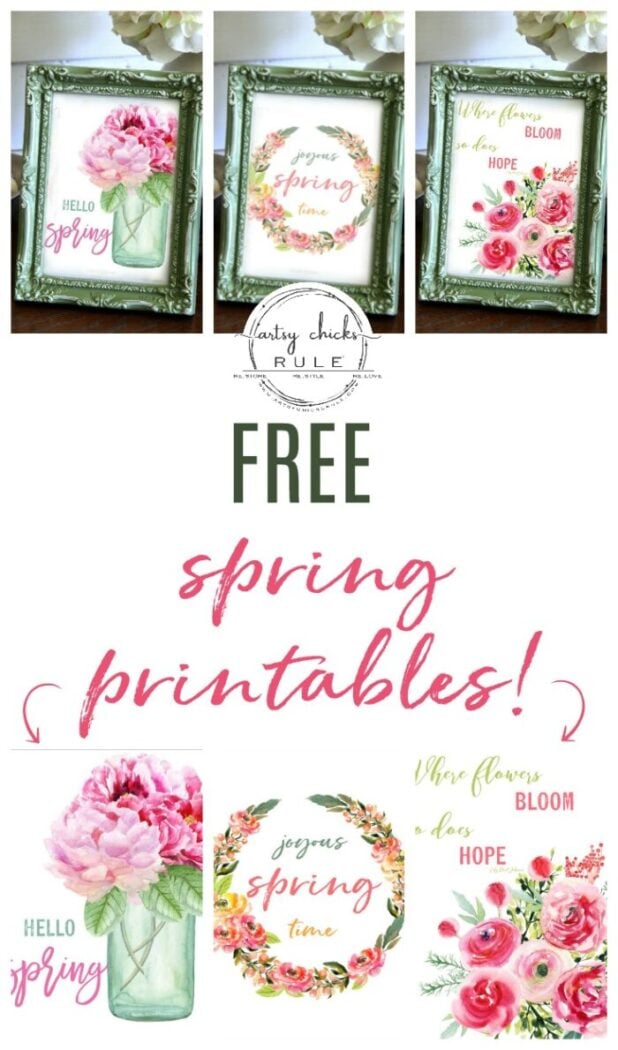 Free spring printables with colorful flowers and spring quotes artsychicksrule.com floral printables for spring