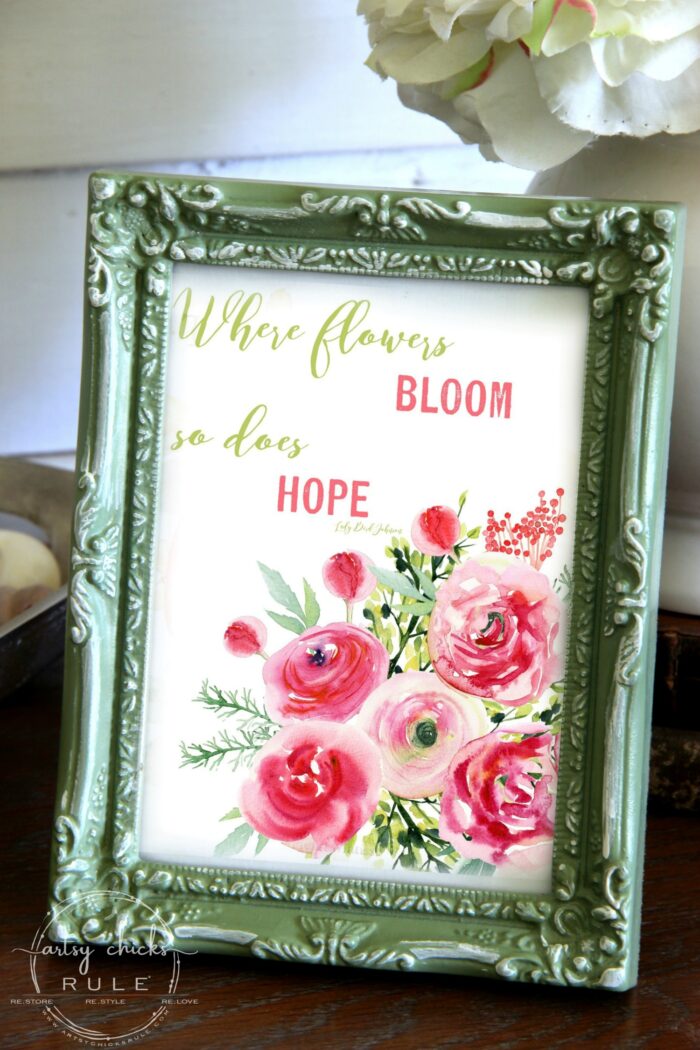 Where Flowers Bloom So Does Hope free printable artsychicksrule.com floral printables for spring