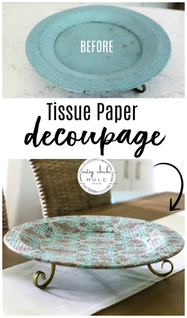 Tissue Paper Decoupage Simple To Do with Mod Podge and Decorative Tissue Paper! artsychicksrule.com