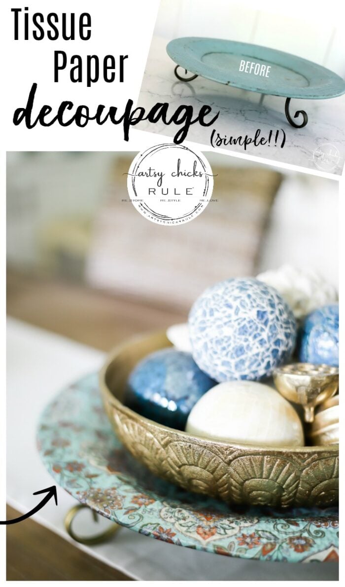 Tissue Paper Decoupage (and a pretty remakeover!) Artsy Chicks Rule®