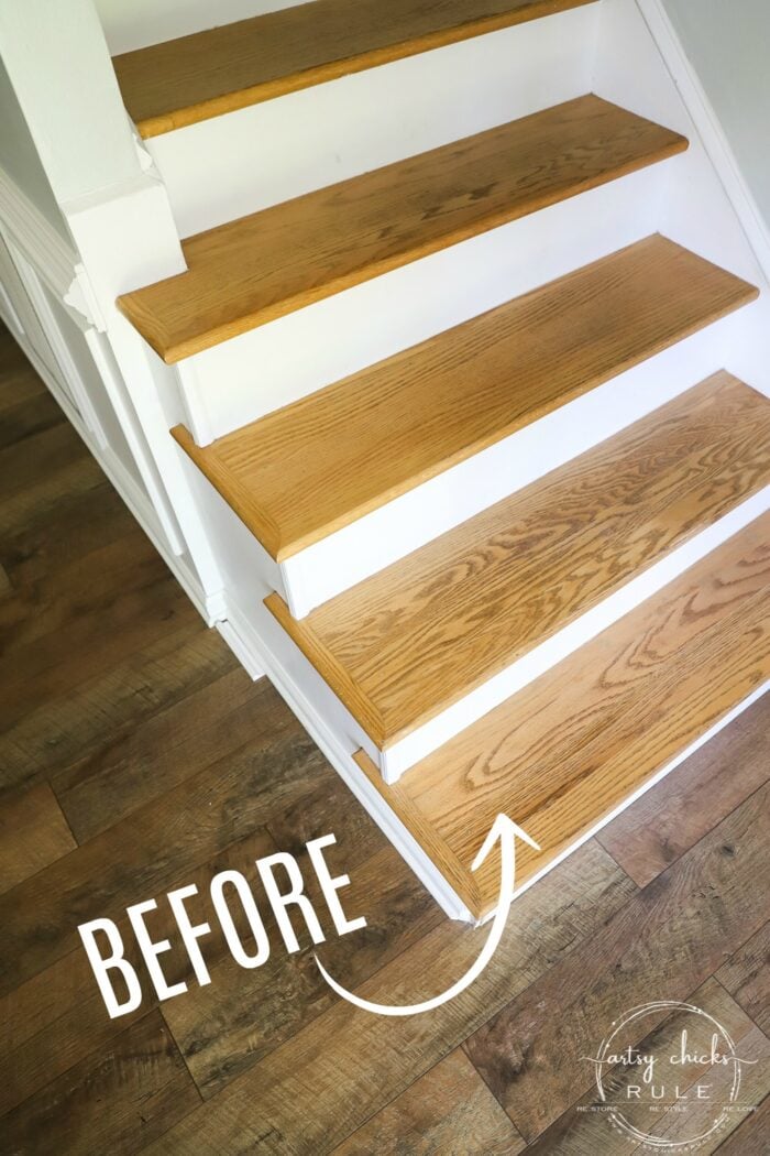 Update Stairs with Gel Stain (so simple!!)