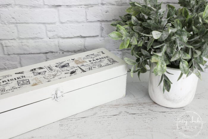 white wine box with French fabric