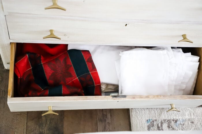 tablecloths in drawer