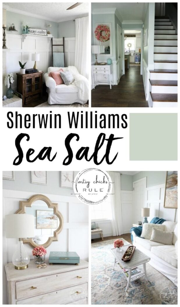 Sherwin Williams SEA SALT - The perfect NEUTRAL color! artsychicksrule.com #seasalt #sherwinwilliamsseasalt #bestcoastalpaintcolor #bluepaint #coastalpaintcolors