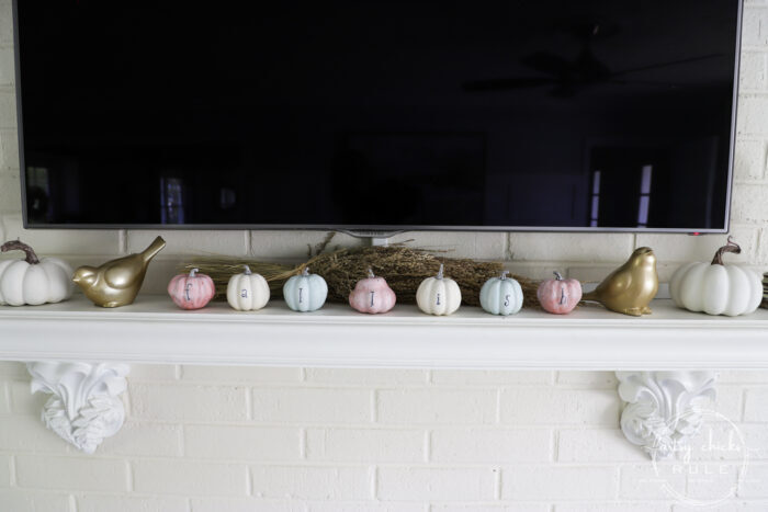 "Fallish" Lettered Mini Pumpkins are the cutest addition to any fall decor! Simple to make, fun to display! artsychicksrule.com #fallish #fallpumpkins #minipumpkins #pumpkinideas #pumpkincrafts