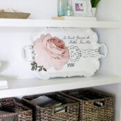 French Rose Decal Tray Makeover