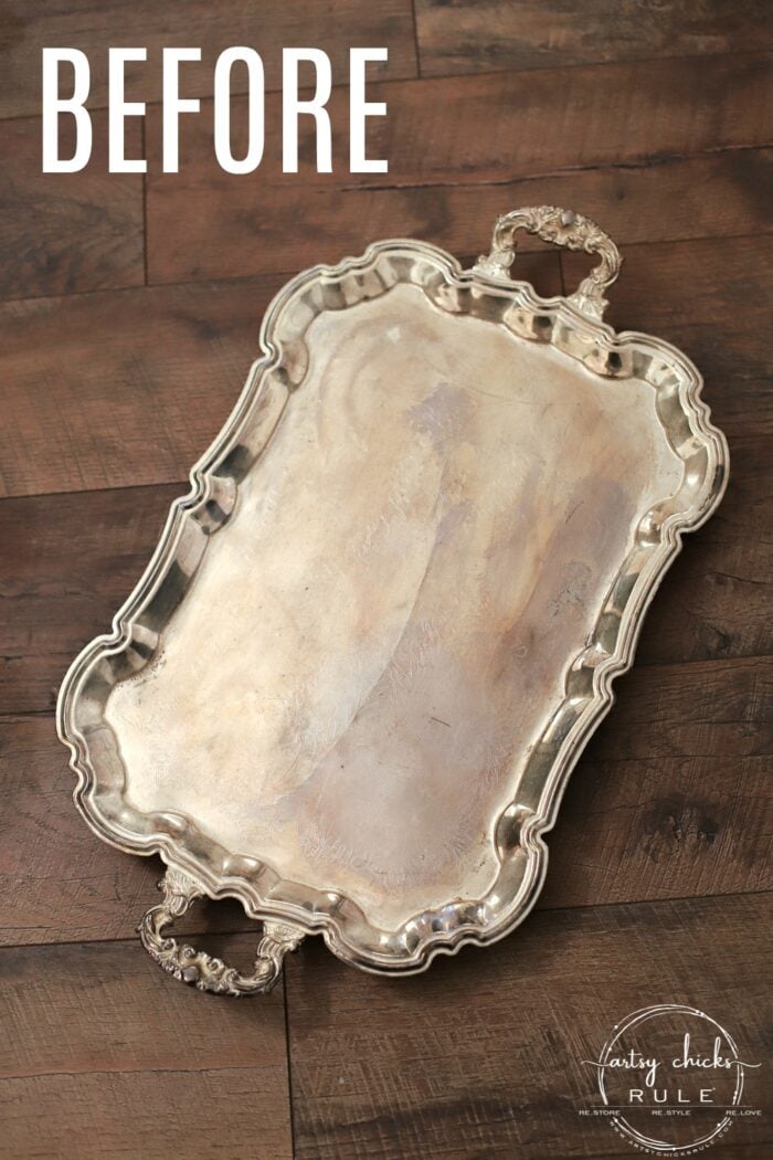 silver metal tray