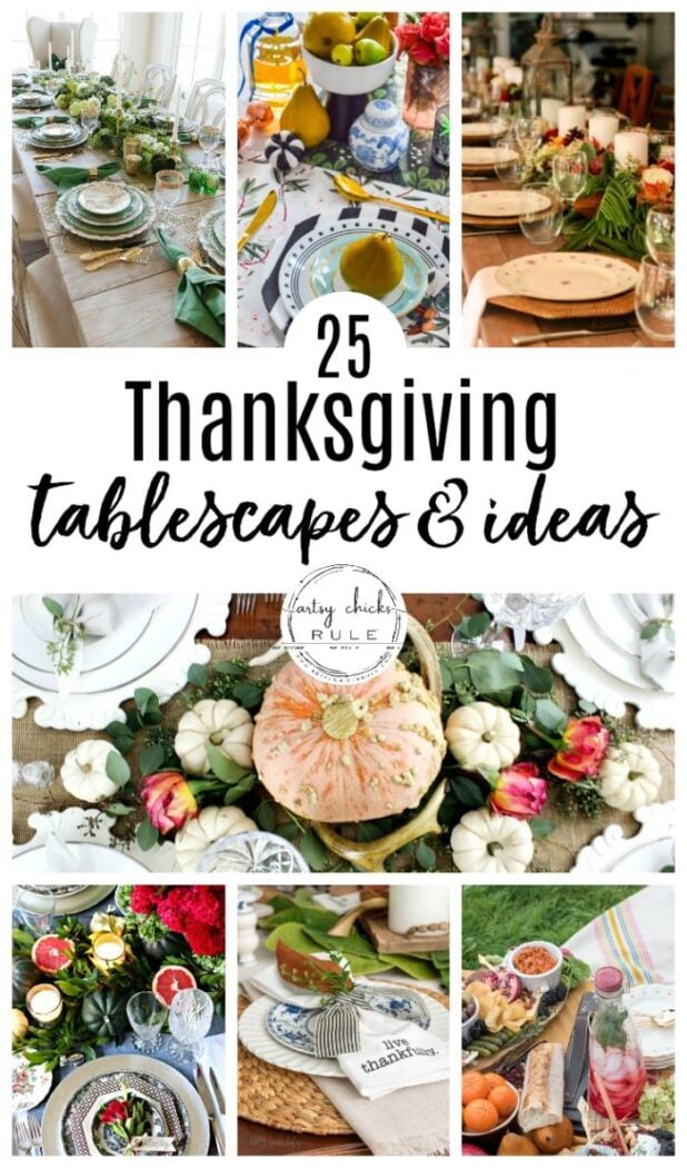 25+ Thanksgiving Table Settings...Decor & Ideas for the best table yet! Get ready for the most warm and inviting Thanksgiving this year. artsychicksrule.com #Thanksgivingtable #Thanksgivingtablesetting #Thanksgivingtableideas #falltablescape