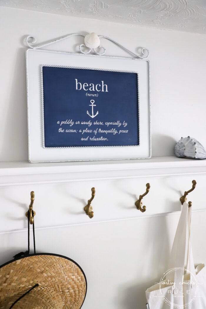 Metal Beach Sign ($3 thrift store makeover!)