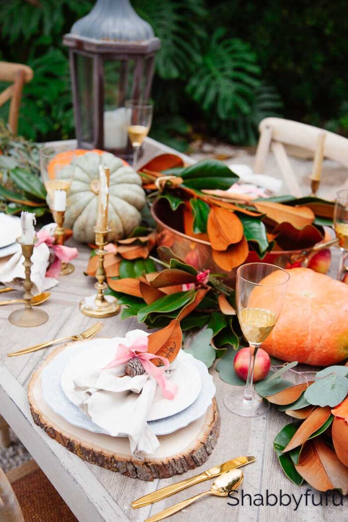 25+ Thanksgiving Table Settings...Decor & Ideas for the best table yet! Get ready for the most warm and inviting Thanksgiving this year. artsychicksrule.com #Thanksgivingtable #Thanksgivingtablesetting #Thanksgivingtableideas #falltablescape