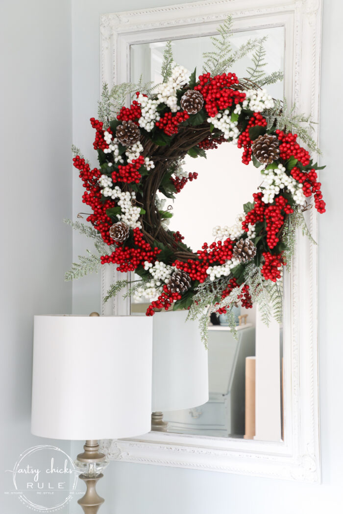 Dollar Store DIY Red Berry Wreath