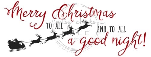 Merry Christmas To All...and to all a good night! Easy sign made out of scrap wood plus FREE printable! artsychicksrule.com #christmassign #merrychristmastoall #Santasleigh 