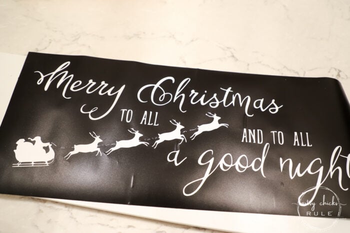 Merry Christmas To All...and to all a good night! Easy sign made out of scrap wood plus FREE printable! artsychicksrule.com #christmassign #merrychristmastoall #Santasleigh 