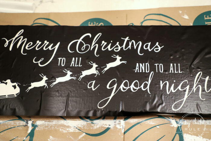 Merry Christmas To All...and to all a good night! Easy sign made out of scrap wood plus FREE printable! artsychicksrule.com #christmassign #merrychristmastoall #Santasleigh 