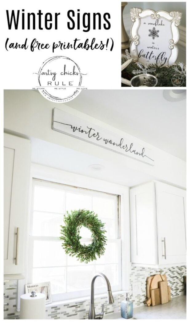 Make your home winter ready (and cozy and warm!) with this "winter wonderland" sign! SO simple to make, anyone can do this. No special equipment needed! artsychicksrule.com #freeprintable #winterdecor #winterprojects #wintersign #winterwonderlandsign #winterstyle