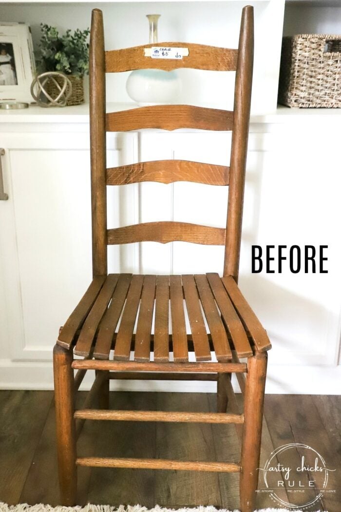 $8 ladder back chair makeover artsychicksrule.com 